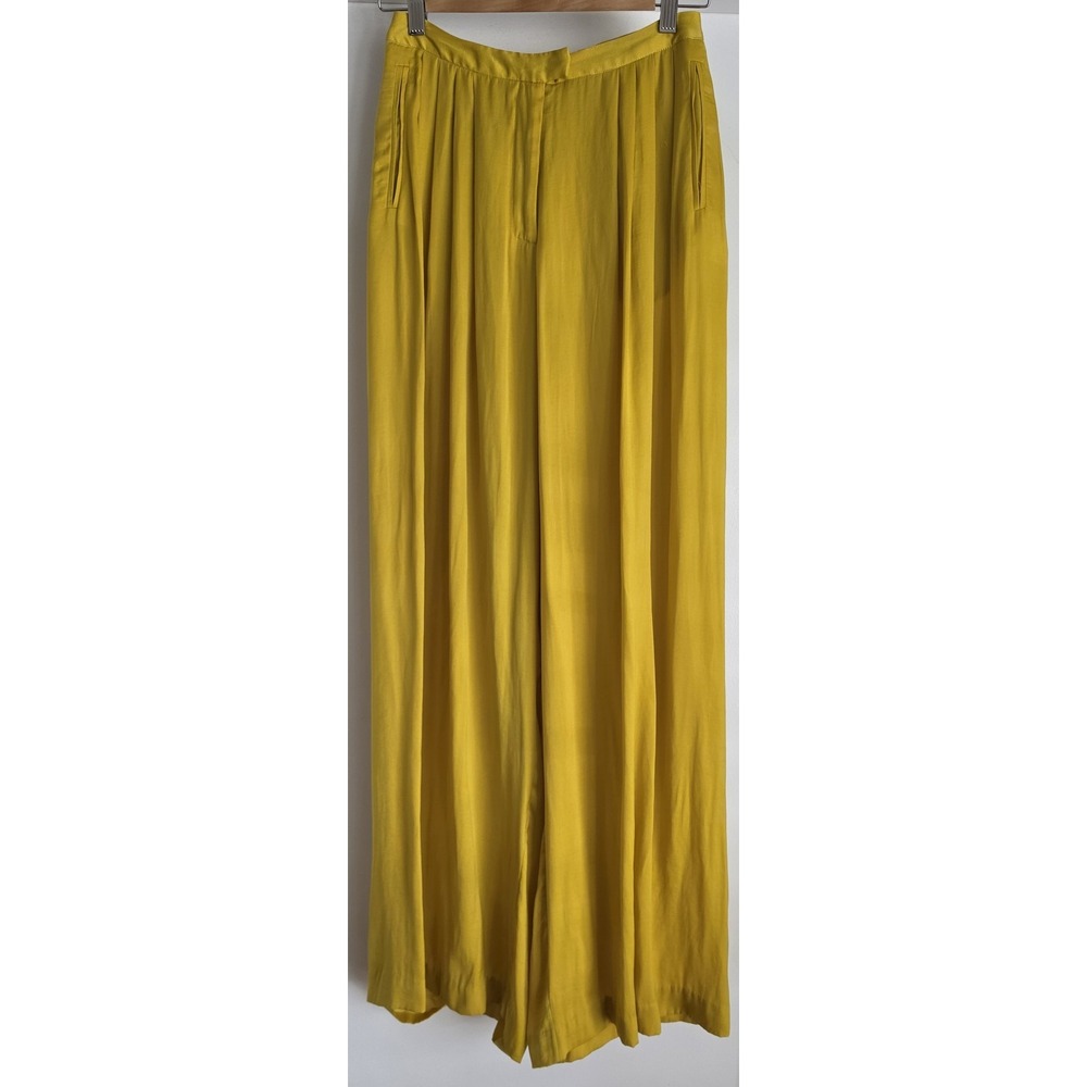 Rag & Bone Pants Size 4 Yellow Solid Straight Trousers Slacks Minimalist
